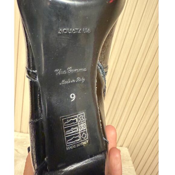 Aquatalia Renisa Leather Boots in Black Oil Size 9 Women's Shoes - Picture 11 of 11